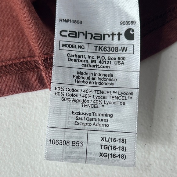 Carhartt Womens XL Loose Fit Lightweight Long Sleeve T-Shirt TK6308-W NEW - Picture 5 of 11